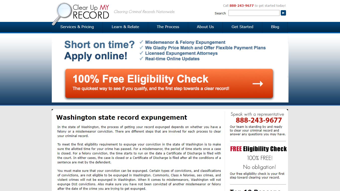 Washington state record expungement